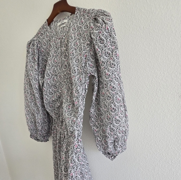Étoile Isabel Marant Marili Paisley Ruched Blouson-Sleeve Dress Size 36 or US 4 - Picture 10 of 16